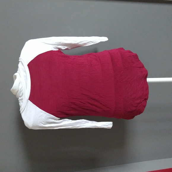 3/4 length sleeve, Girls Tee "Unicorn Off Duty" White and maroon. - Picture 3 of 4